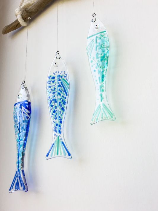 DIY Fused Glass Art Craft Kit - Hanging Lagoon Fish Sun Catcher by Natalie Bullock Art