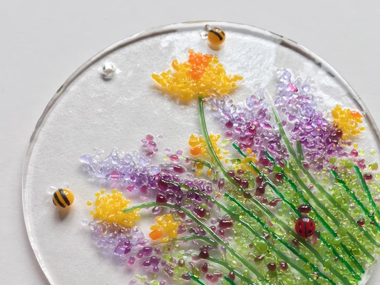 DIY Fused Glass Art Craft Kit - Spring Flower Garden by Natalie Bullock Art
