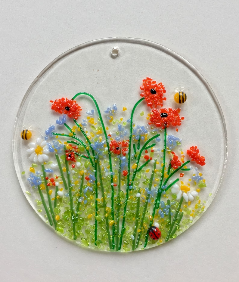 DIY Easy Flower on the Meadow, Botanical Hand Embroidery Pattern